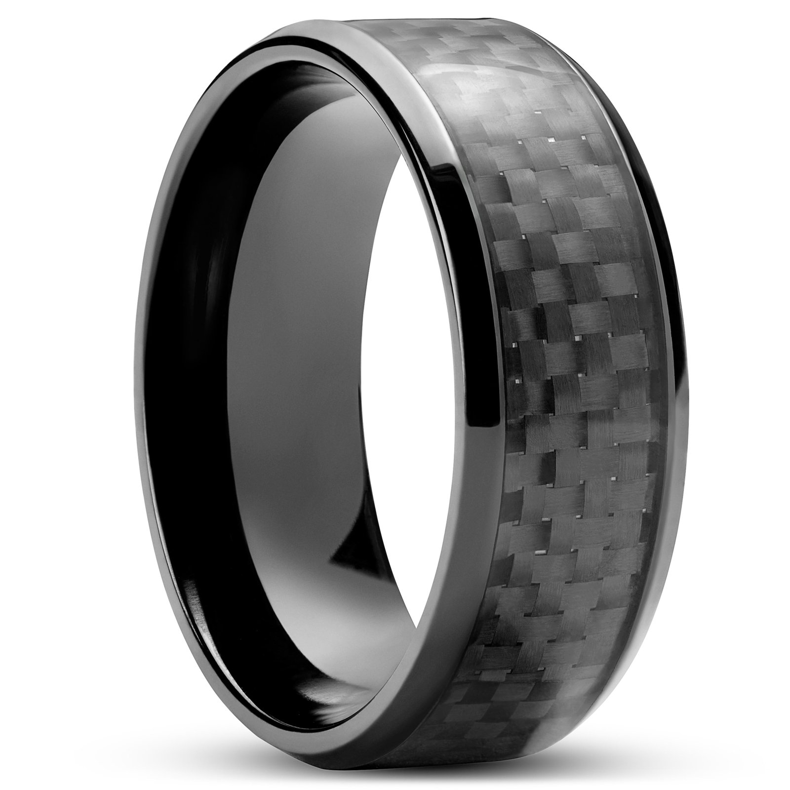 Bague Acier Homme Ajustable Noir