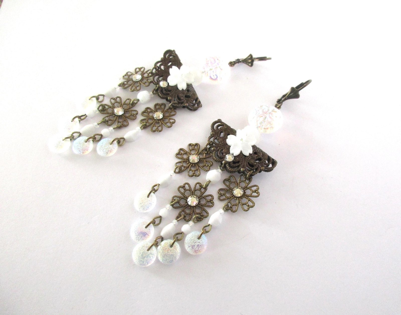 Boucles Doreilles En Perles 297 Argent 925 Moderne Swarovski