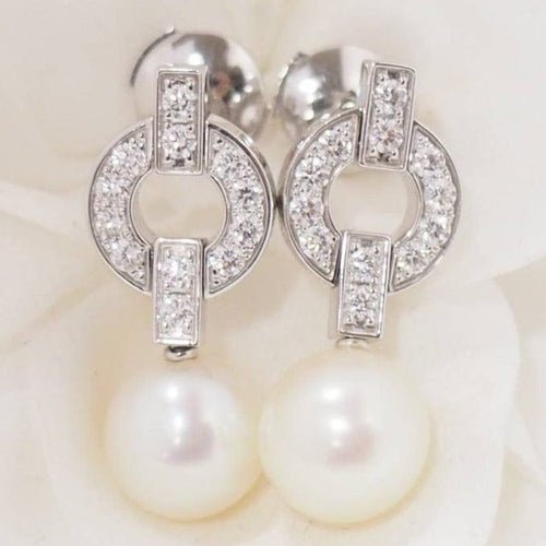 Boucles Oreilles Perles Acier Inoxydable Classique Cartier