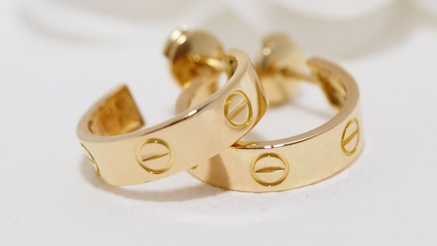 Cartier Boucles Doreilles En Or Classique - Acier Inoxydable