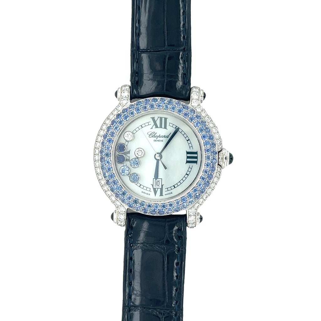 Chopard Bleu Bagues Diamant Cuir Veritable