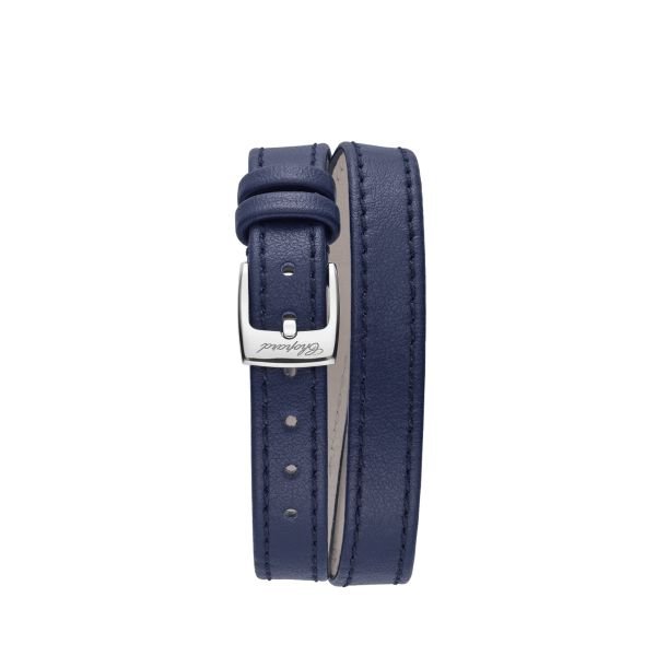 Chopard Boucles Oreilles Argent Cuir Veritable - Bleu