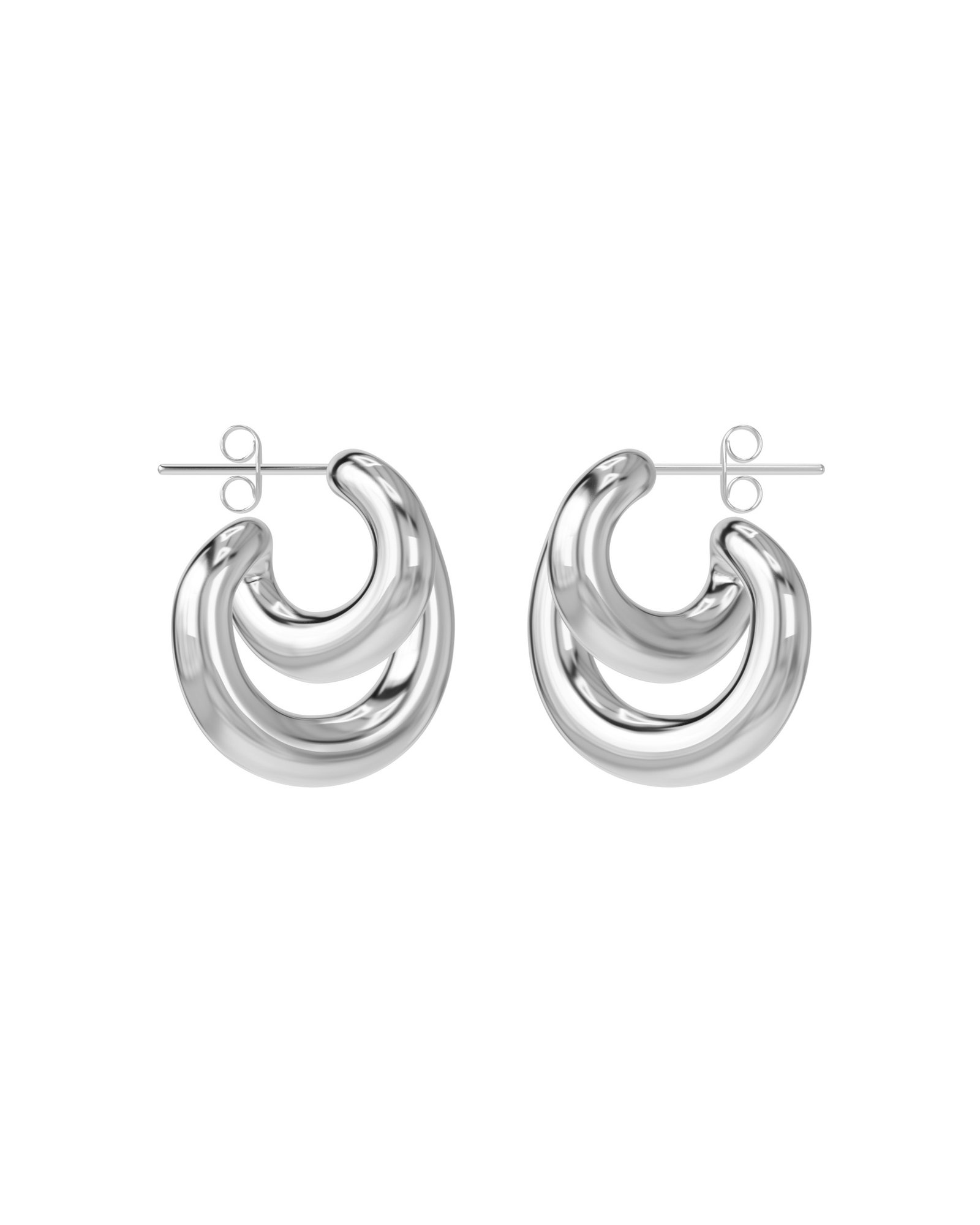 Christophe Boucles Doreilles En Argent Timeless - Nacre