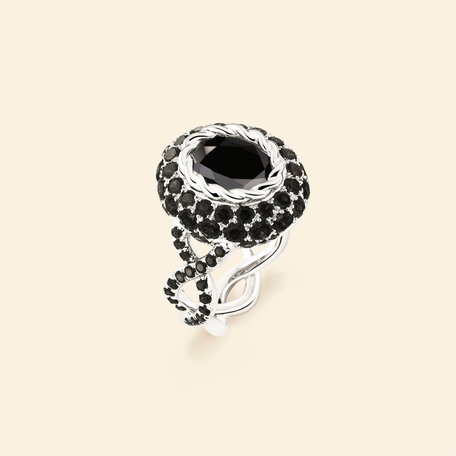 Elegant Bagues Avec Pierres Precieuses Noir - Pandora