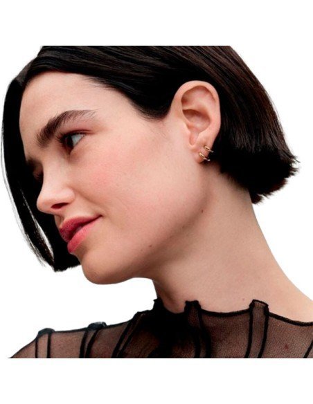 Elegant Boucles Oreilles Or Noir - Pandora