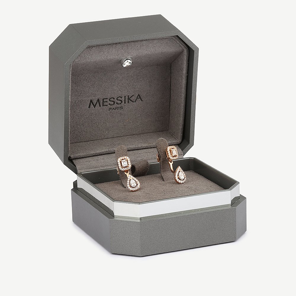 Messika Marron Boucles Doreilles En Argent Or Rose