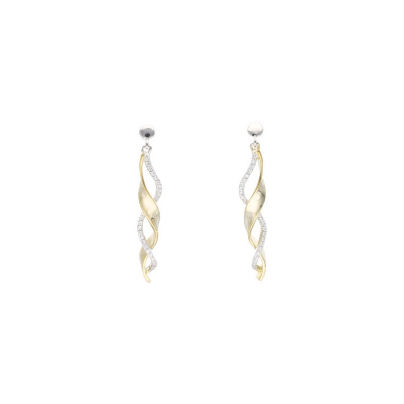 Moderne Boucles Doreilles En Or 295 Argent 925 Swarovski