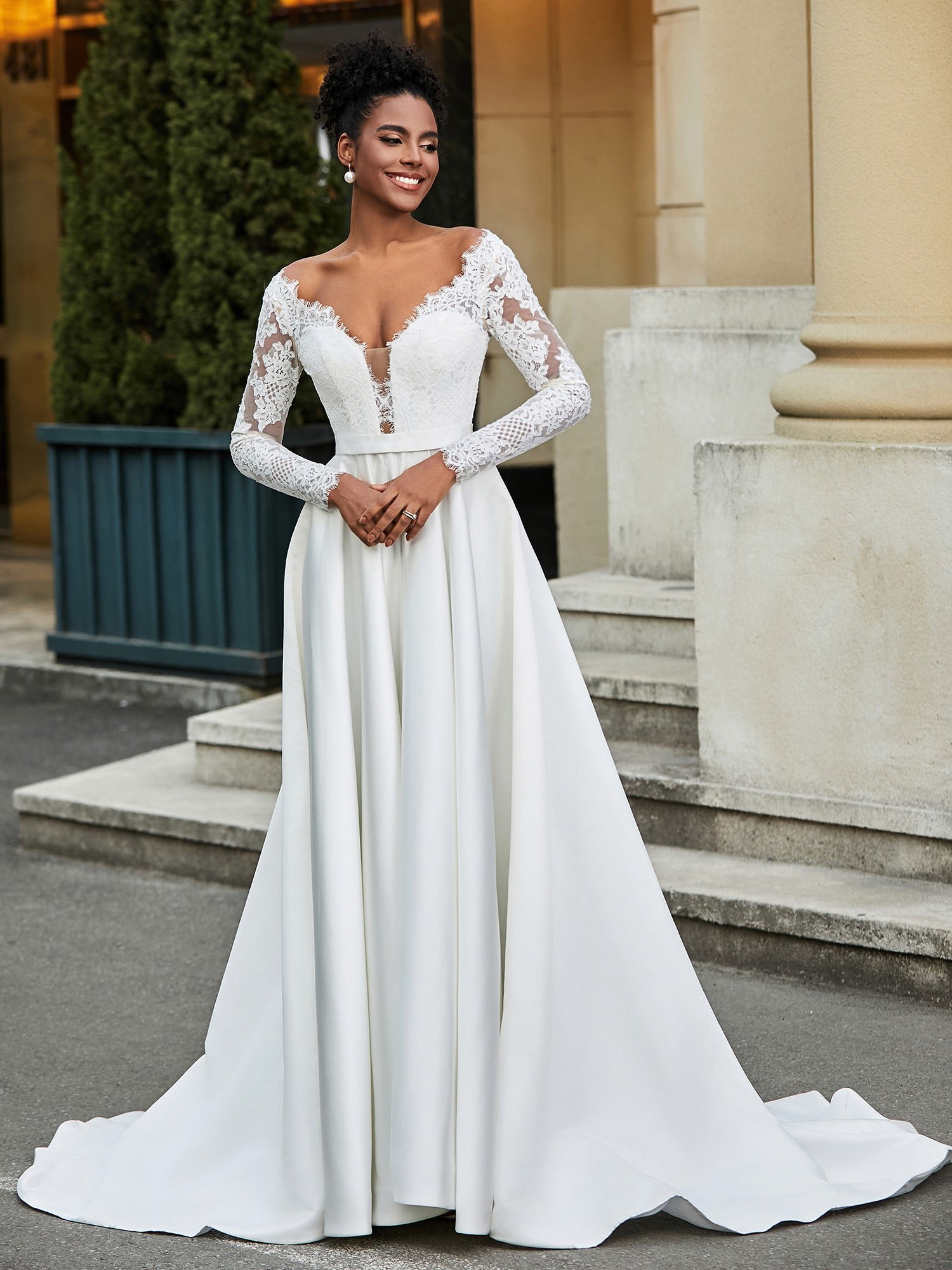 Moderne Ensembles Mariage Blanc - Swarovski