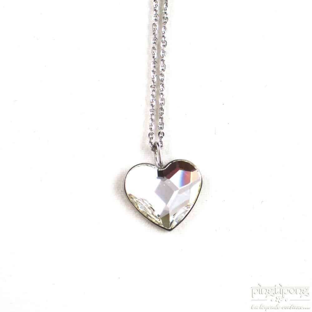 Moderne Pendentifs Coeur Blanc - Swarovski