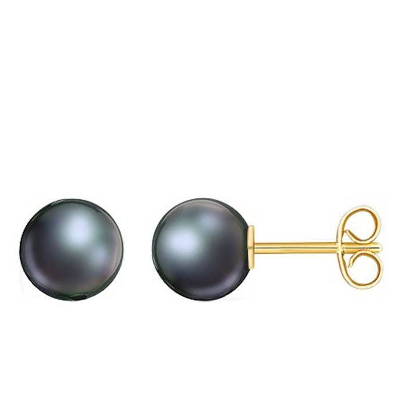Pandora Noir Boucles Oreilles Perles Or 18K