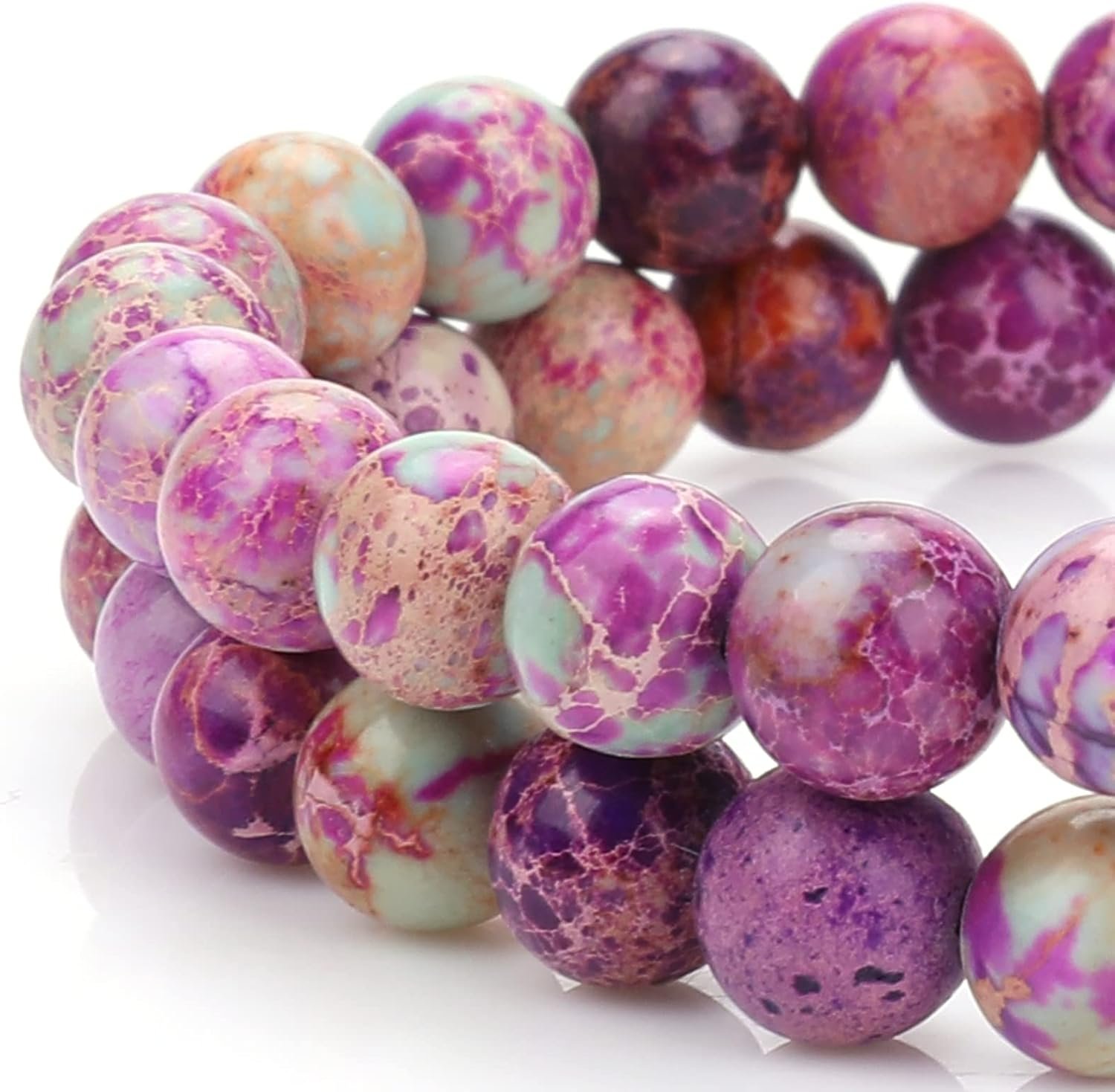 Raffine Boucles Doreilles En Perles Violet - Apm Monaco