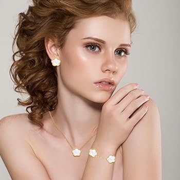 Romantique Ensembles Collier Bracelet Et Boucles Doreilles Cristal Van Cleef