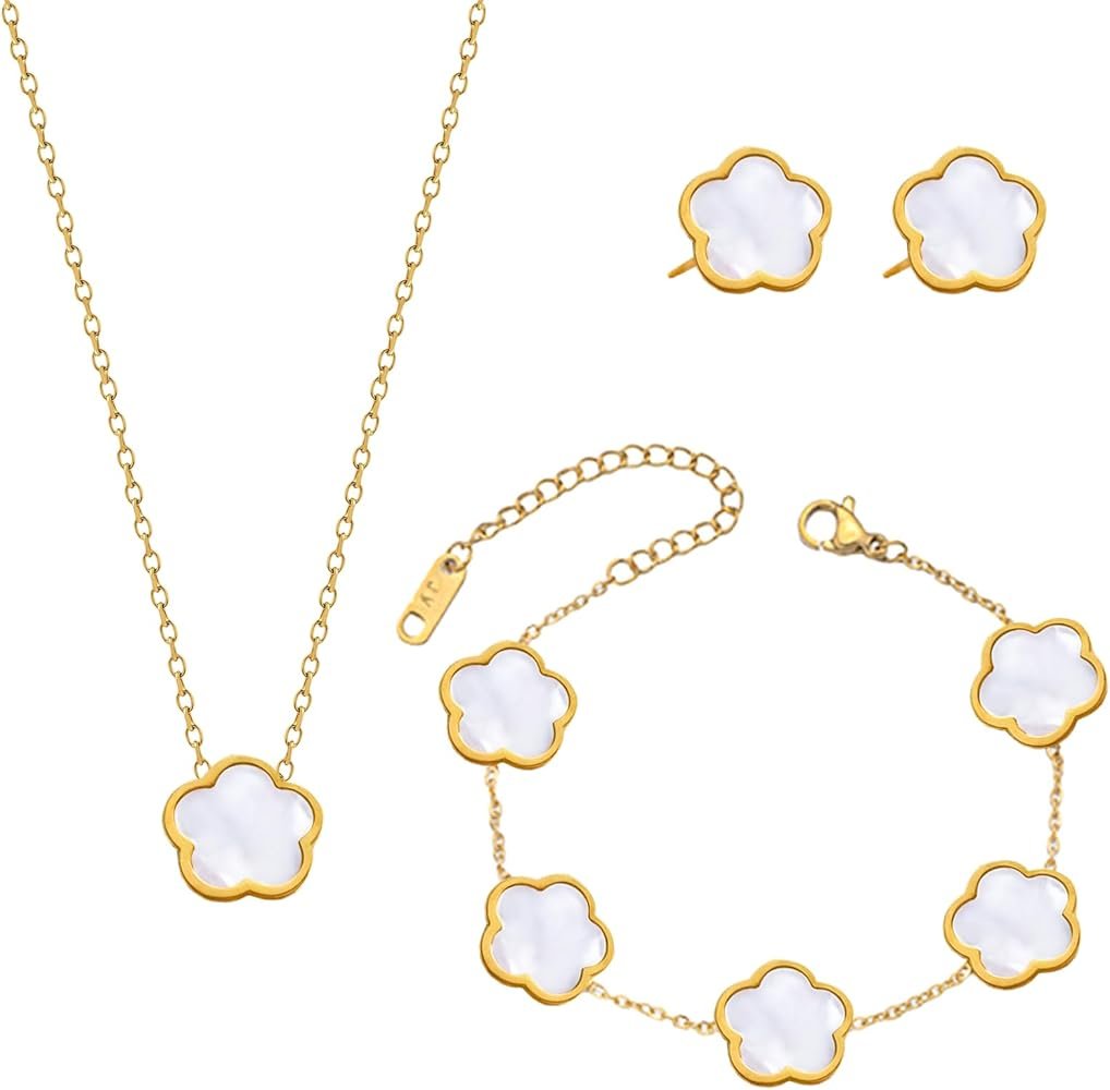 Romantique Ensembles Collier Bracelet Et Boucles Doreilles Cristal Van Cleef