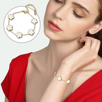 Van Cleef Ensembles Bracelet Et Boucles Doreilles 345 Cristal - Rouge