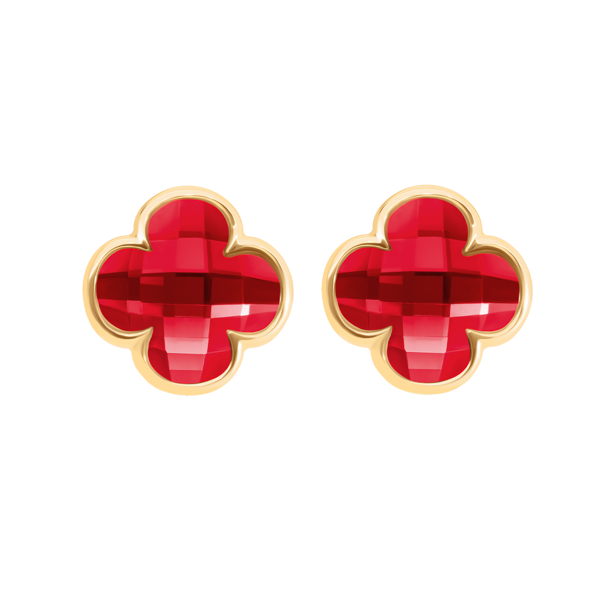 Van Cleef Rouge Boucles Oreilles Mode Cristal