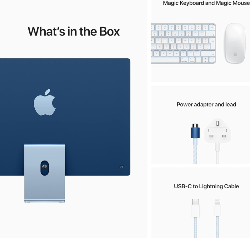 Apple iMac 24" Puce M3 - Écran 4.5K Retina, 16 Go RAM, 512 Go SSD Bleu