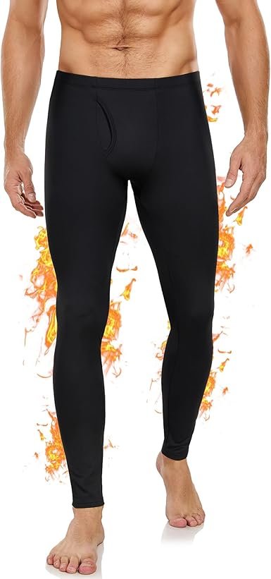 BENNIES Men's Thermal Tights Winter Warm Fleece Leggings Long Bottom Ski