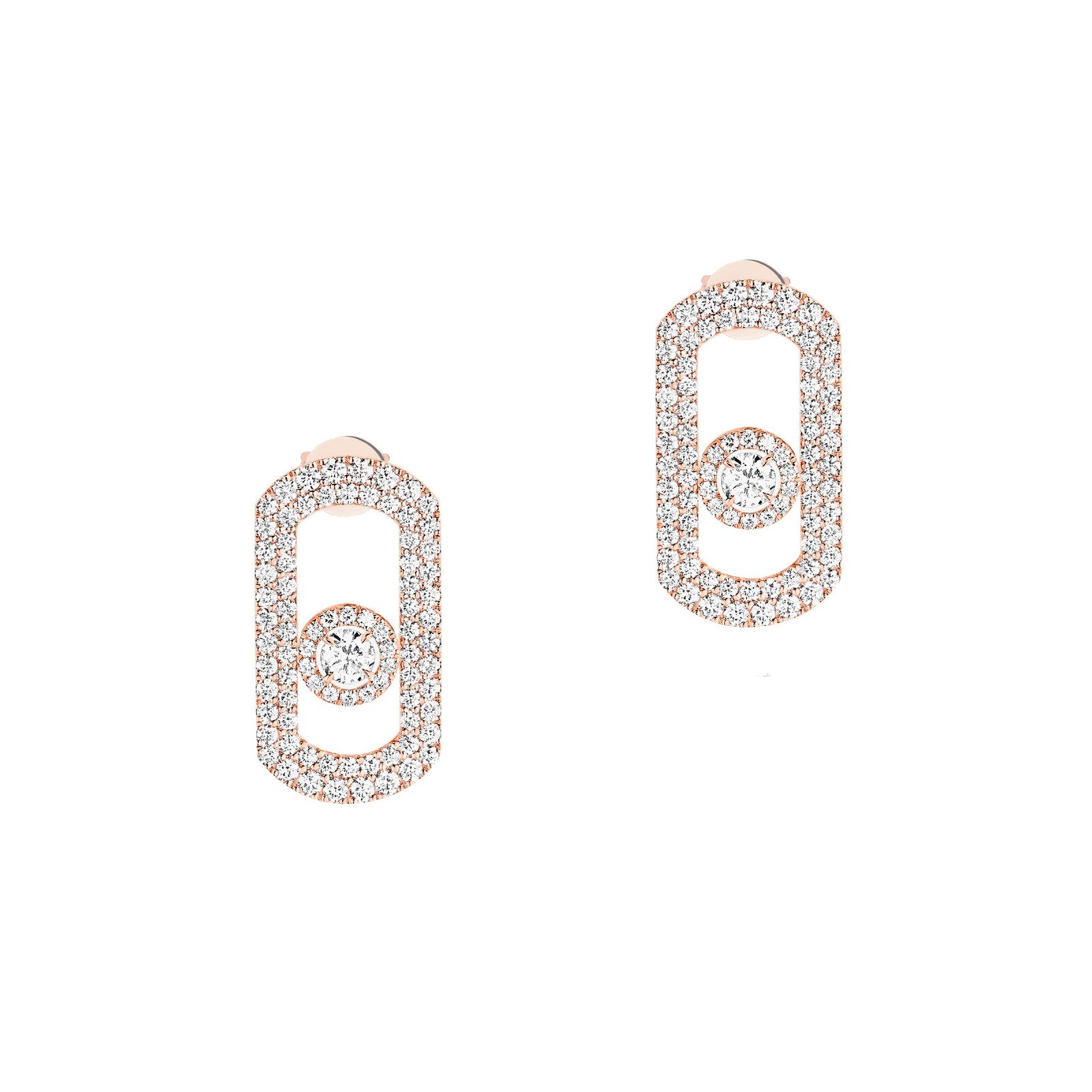 Boucles Doreilles Fantaisie Or Rose Contemporain Messika