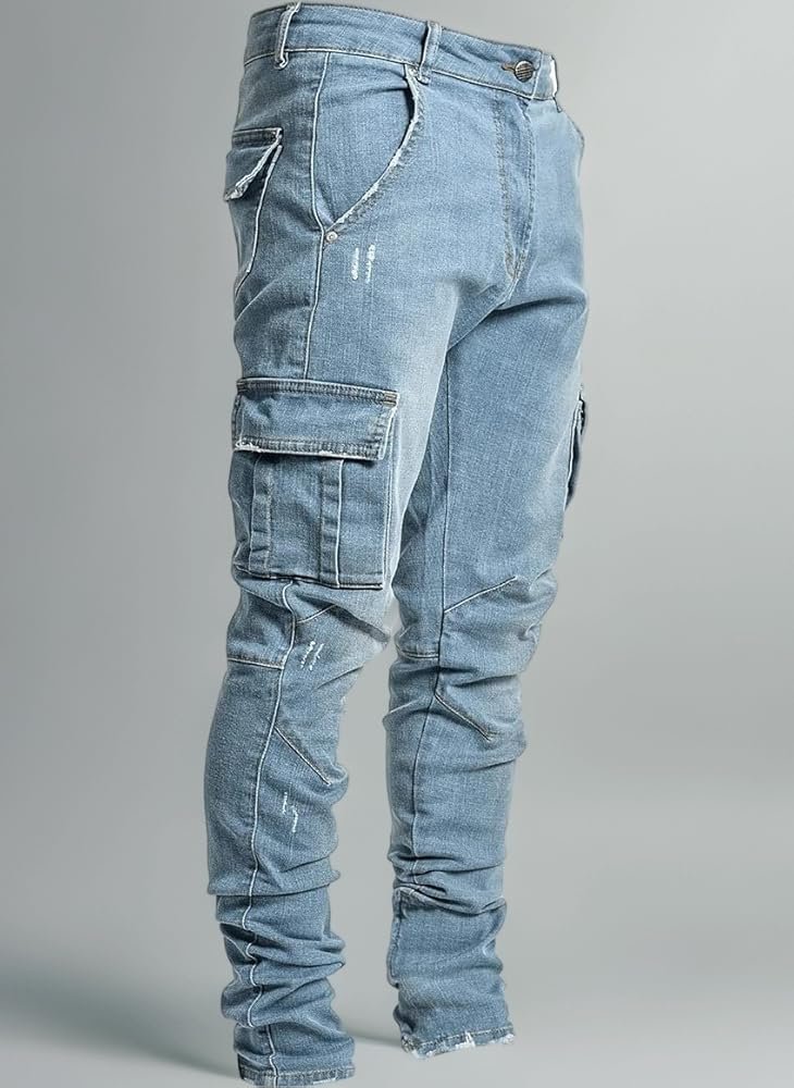 Jean slim stretch confortable pour homme avec coupe ajustee moderne