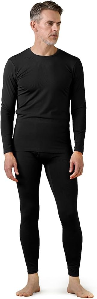 LAPASA Men's Thermal Underwear Set Top & Bottom Undershirt Long Sleeve