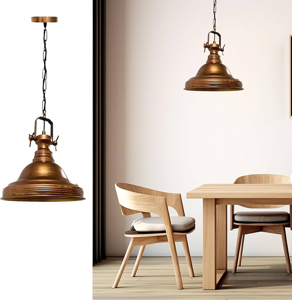 Suspension Industrielle en Metal Vintage