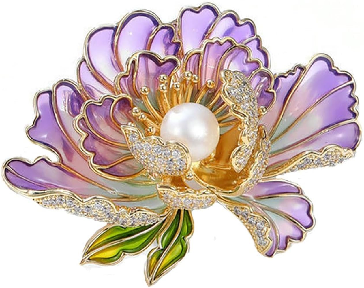 Elegant Broches Fantaisie Zirconium Histoire d'Or