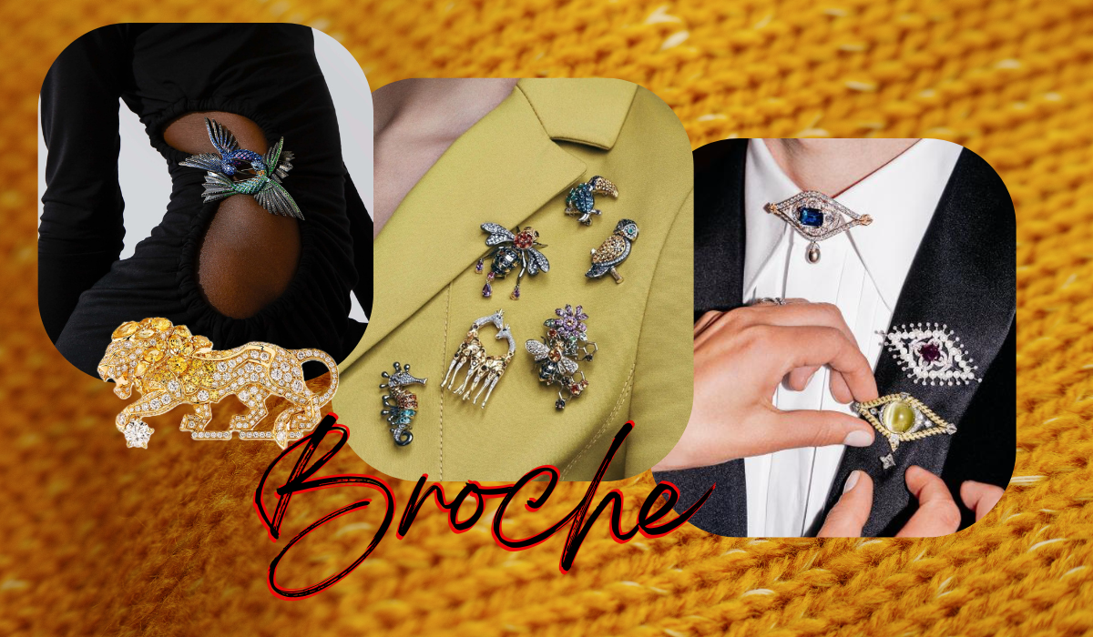 Élégant Broches en perles