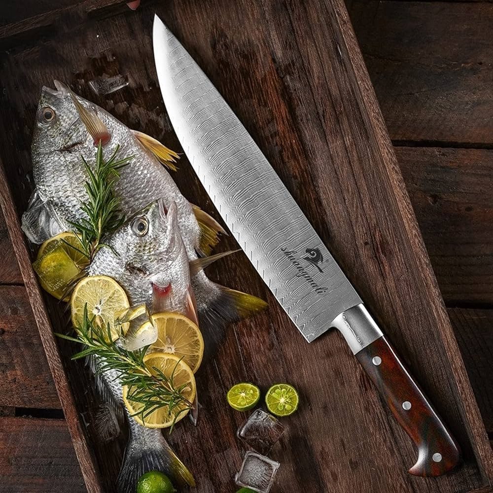 10 Inch Steel Knife Damascus Professional Kitchen Kitchen Knives ...