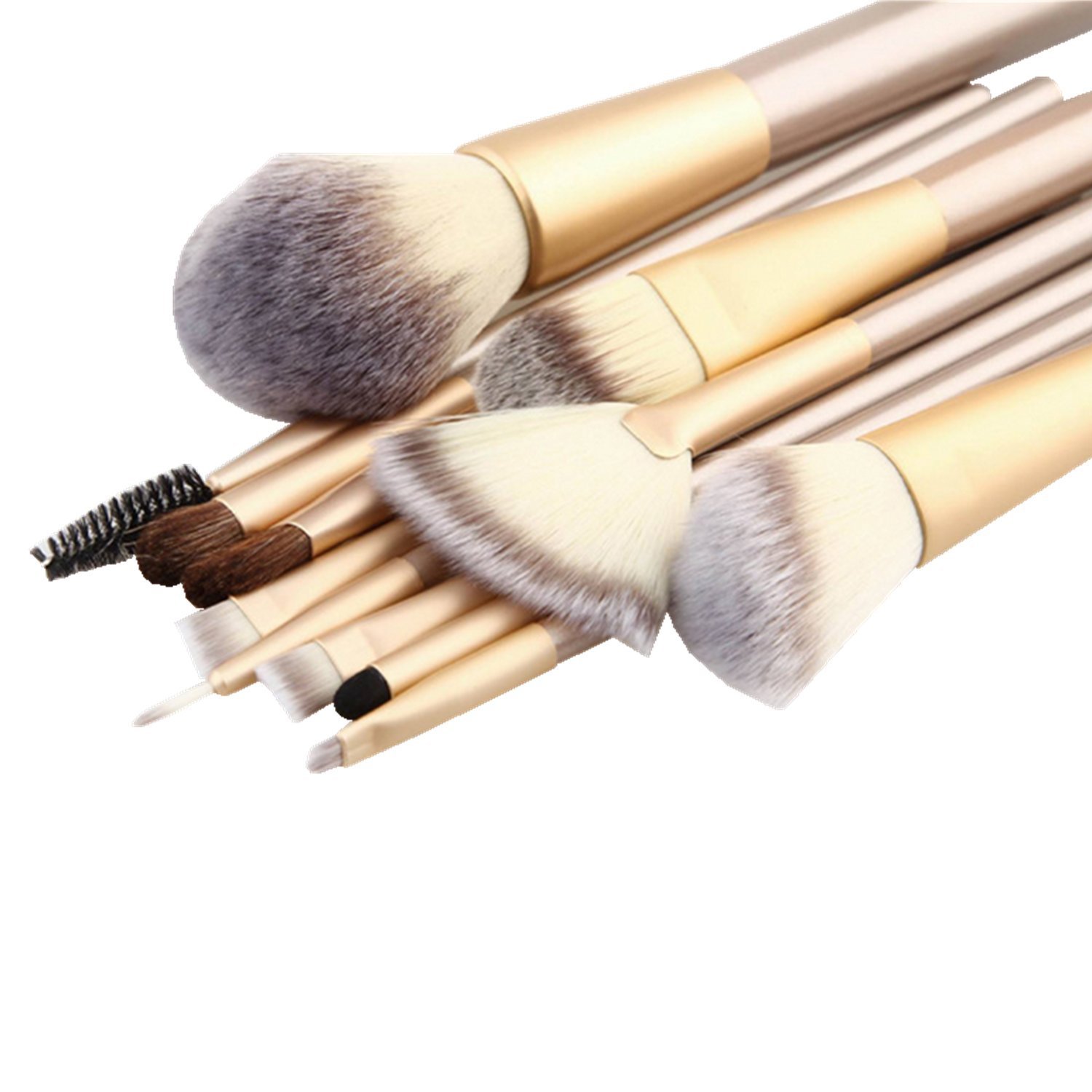 12 Piece Makeup Brushes Set | Horse Hair Professional Kabuki ...