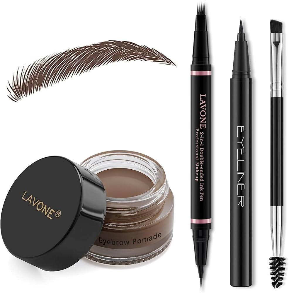 2 in 1 Eyebrow Pencil with Gel, Microblading & Brow Pen Waterproof