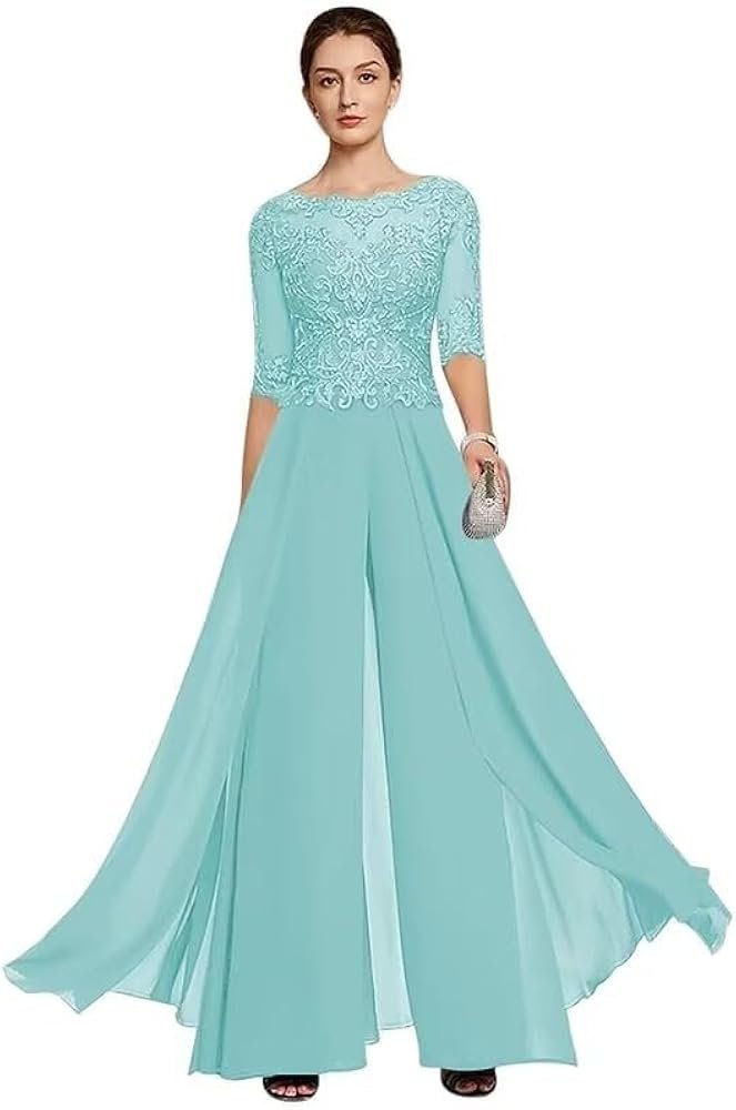 2 pieces Chiffon Mother of the Bride Pants Suits Formal Evening ...