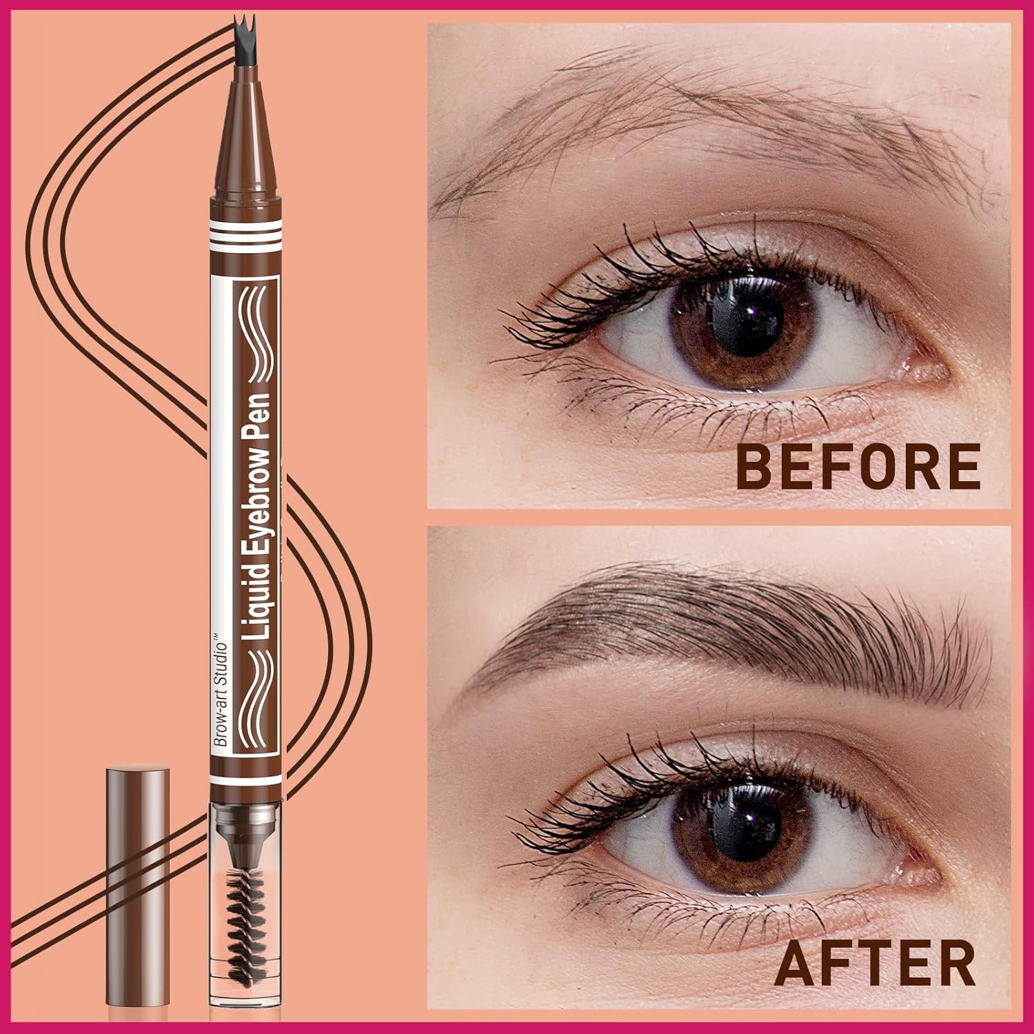 2 x Microblading Eyebrow Pencil with Four Fork Tips, Natural, Stain ...