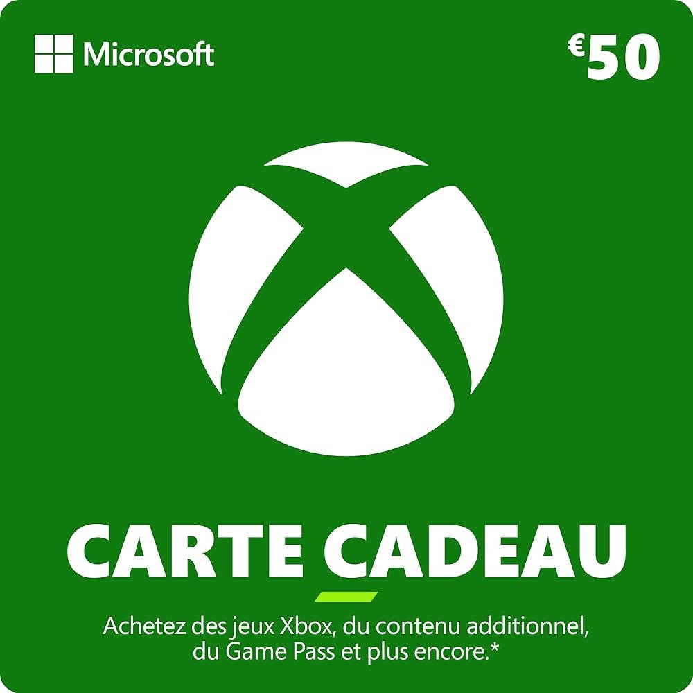 Carte Cadeau Xbox Live - Crédit 20 à 50 EUR [Code Digital]