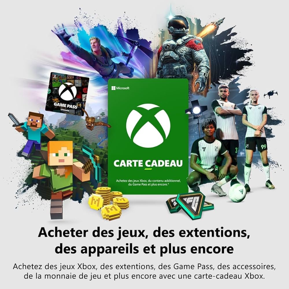 Carte Cadeau Xbox Live - Crédit 20 à 50 EUR [Code Digital]