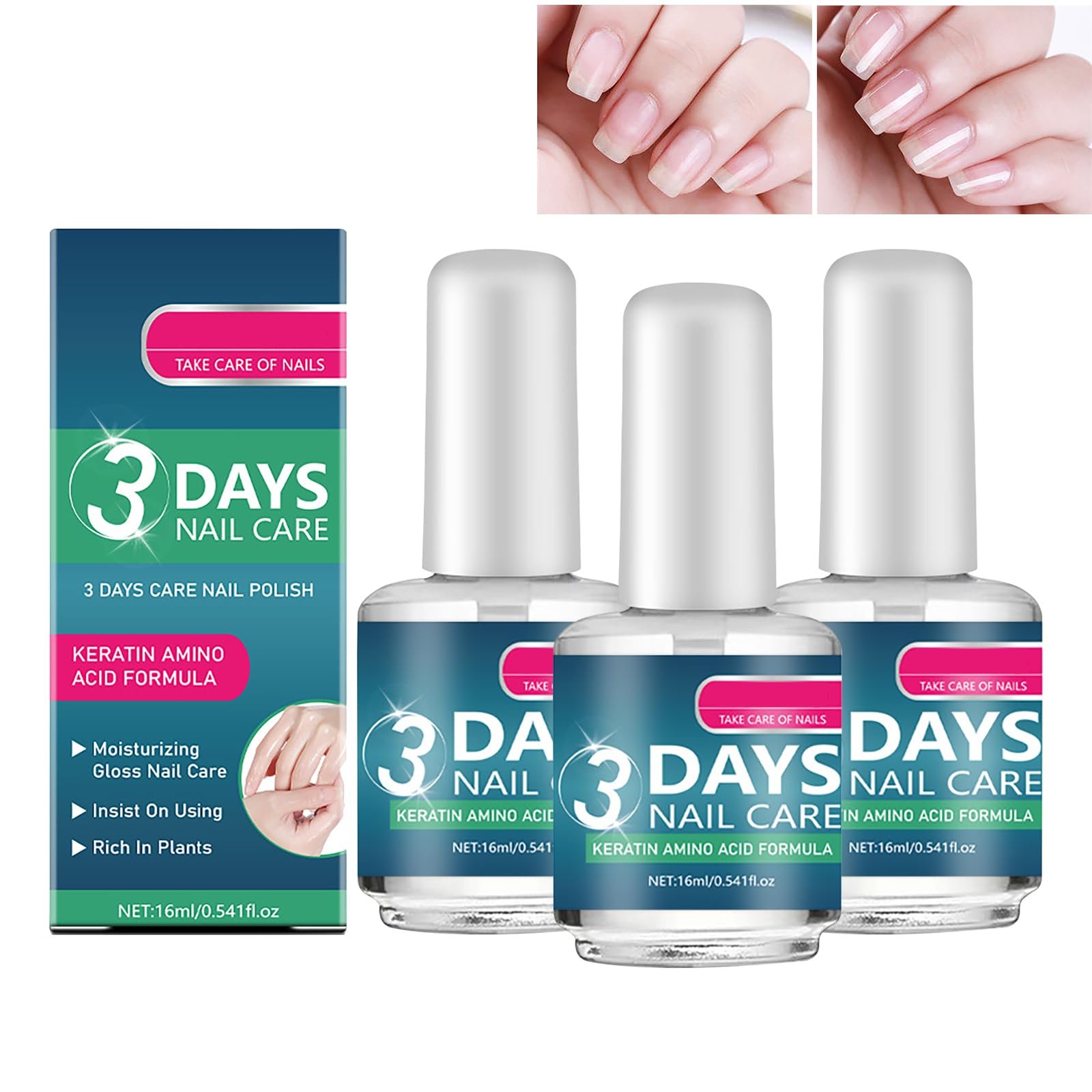3 Day Nail Care Oil, Keratin Amino Acid Formula, Nourishes ...