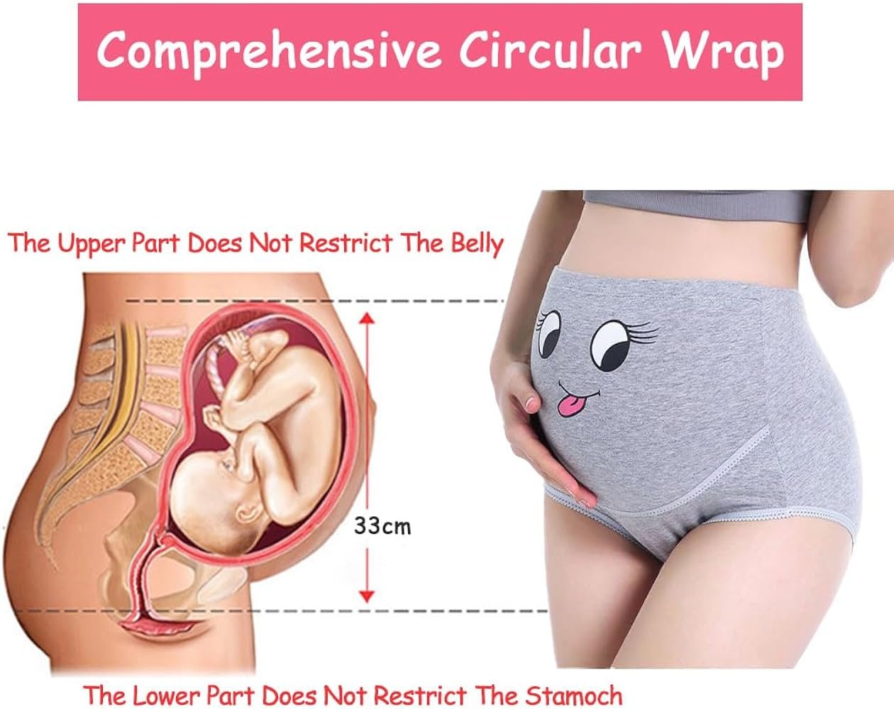 3 Pack Cotton Stretch Maternity Panties High Waist Pregnancy ...