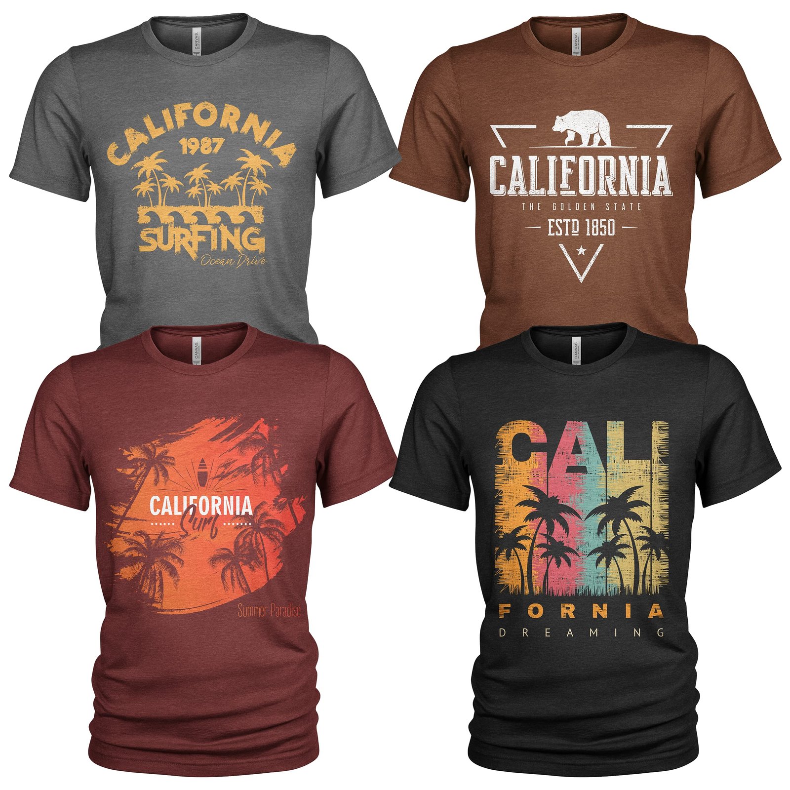 4 Pack Men's Summer Vacation T Shirts Casual Jeans Shorts with ...