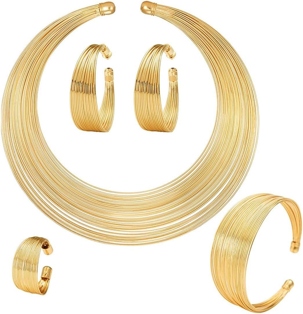 5 Pièces Africain National Déclaration Parure Bijoux Femme Bib ...