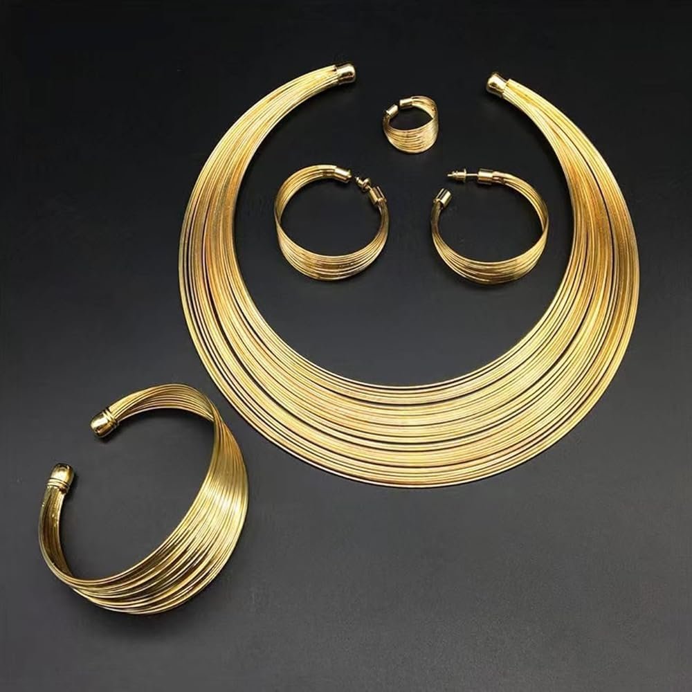 5 Pièces Africain National Déclaration Parure Bijoux Femme Bib ...