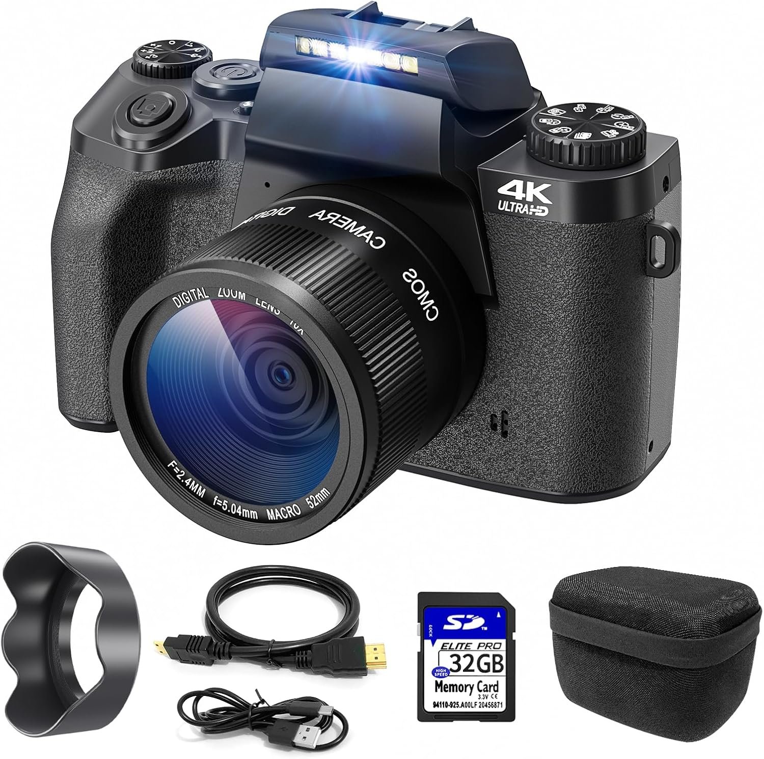 Appareil Photo numérique 4K, CCN 64MP Appareil Photo avec ...