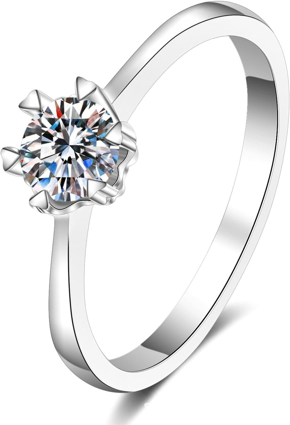Bague pour femme en or blanc avec diamants de culture 2 carats