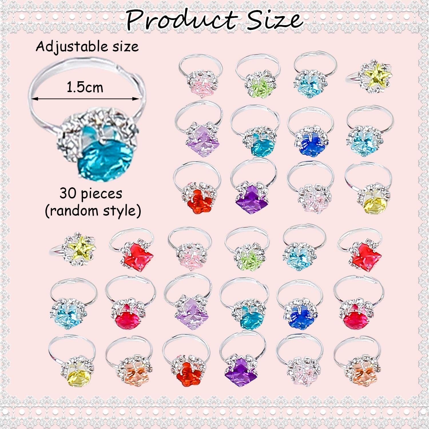 GTYHH 30Bague Diamants De Couleur Imitation Cristal, Bagues De ...