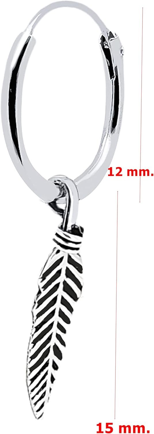 Boucles d'oreilles en Argent 925 Unisex, Créoles de Diamètre 12 ...