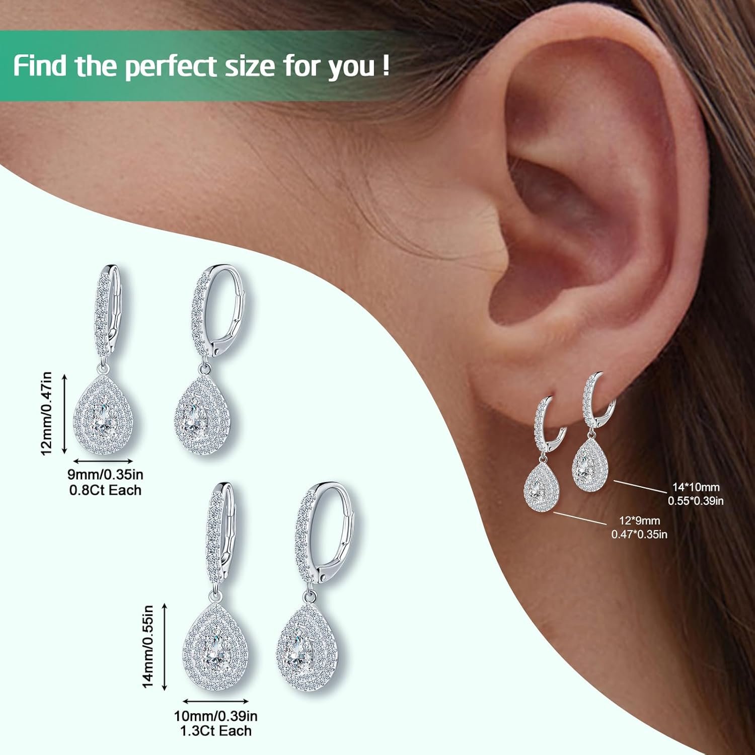 INFINIONLY Boucles d'oreilles en diamant pour femme: pendants d ...