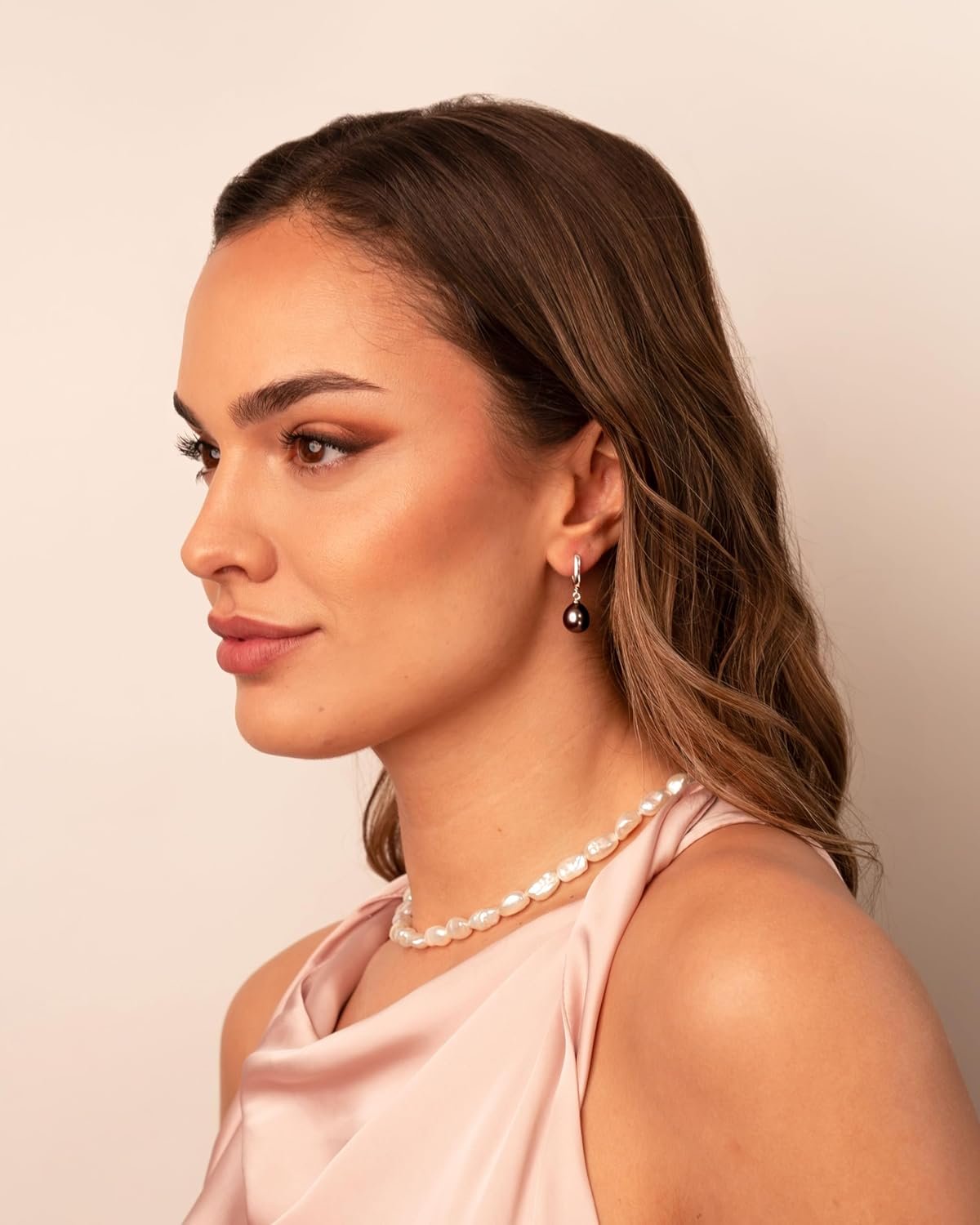 Boucles d'oreilles en perles de culture d'eau douce en forme de ...