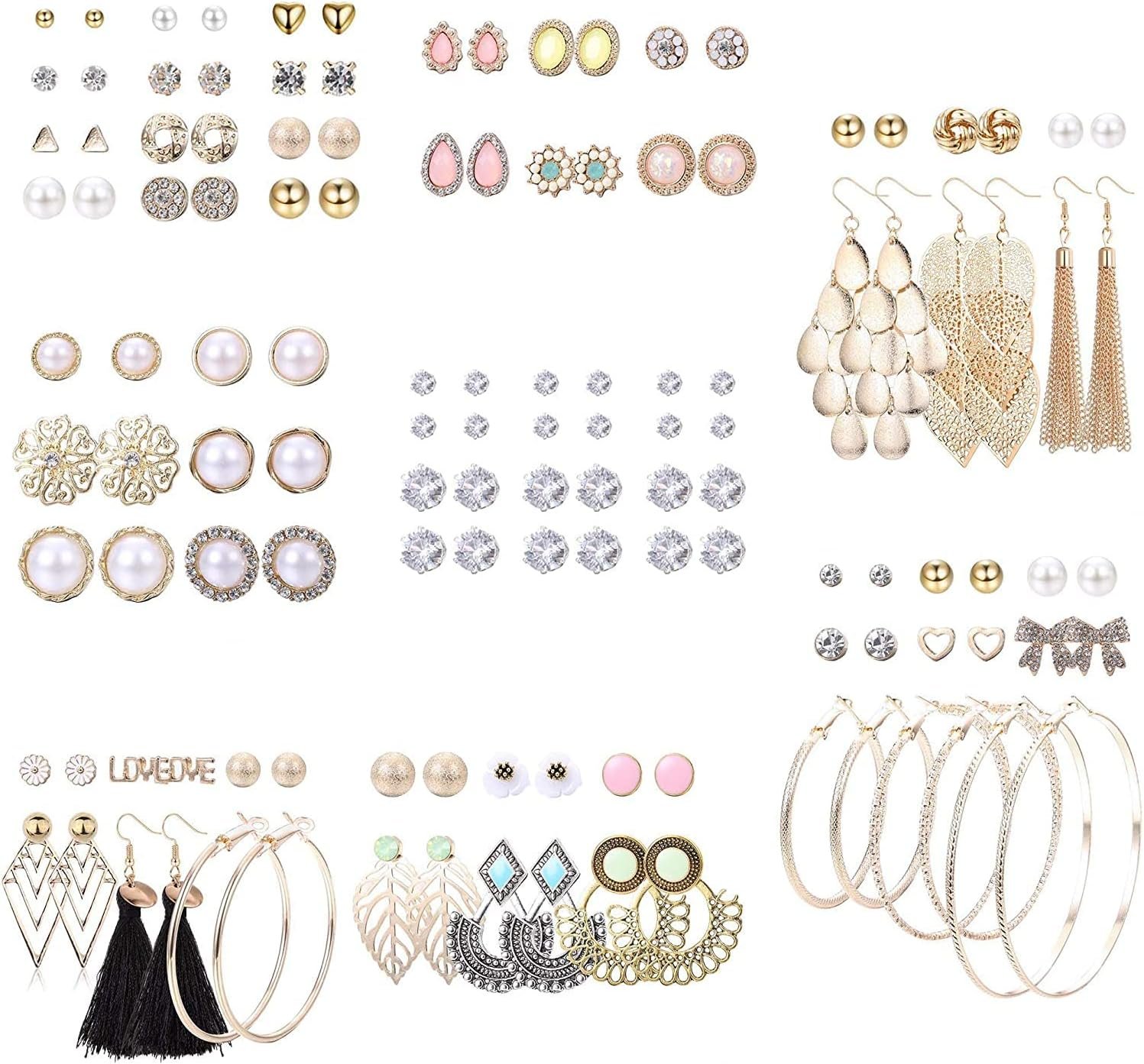 LOLIAS 61-63 Paires Fantaisie Boucles D'oreilles pour Femmes ...