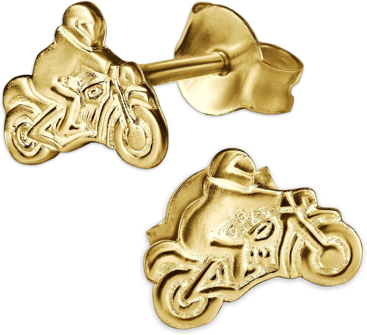 Clever bijoux boucles d'oreilles or single moto droite brillant or 333 ...