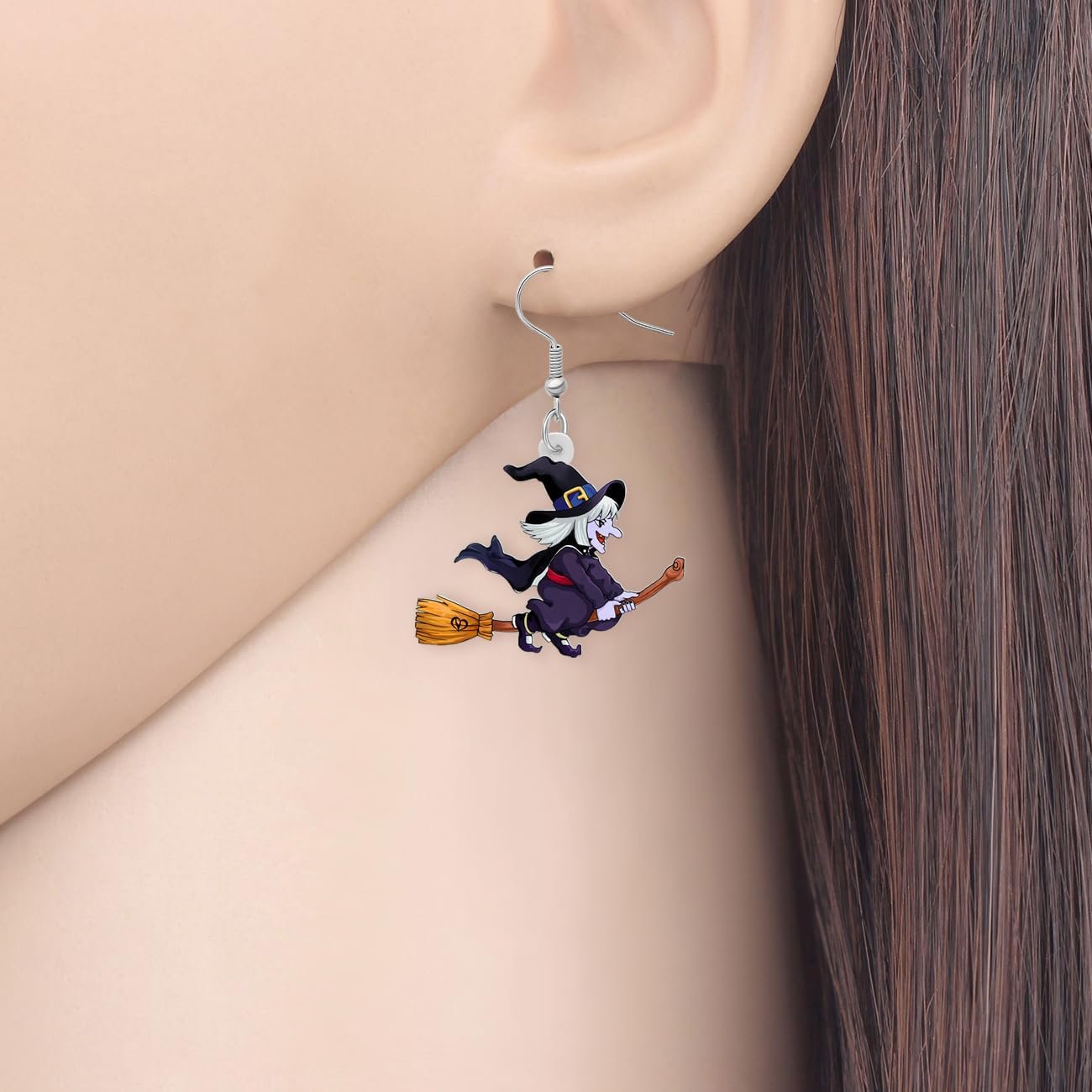 LONYOO Halloween Sorcière Boucles d'oreilles Pendants Acrylique ...