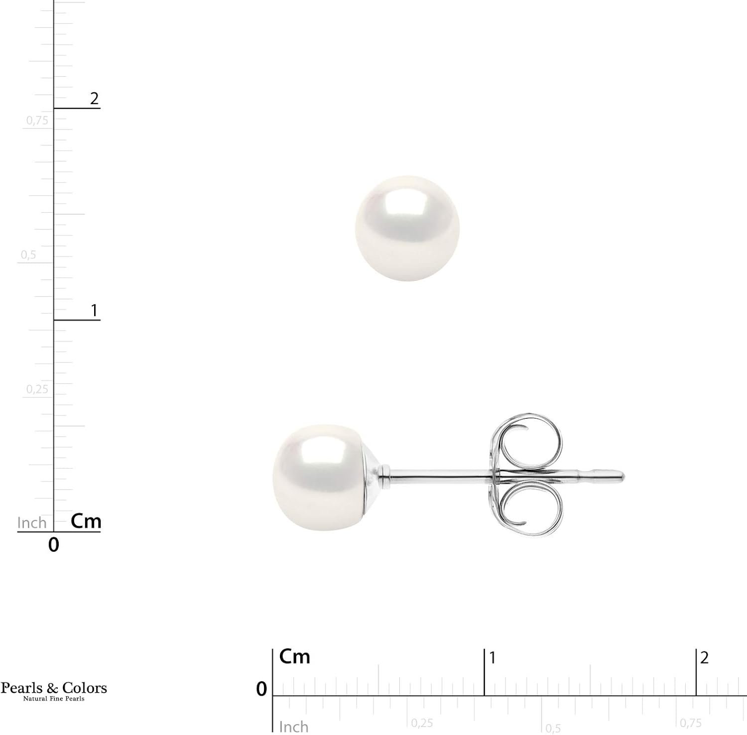 Boucles d'Oreilles Véritables Perles de Culture d'Eau Douce Boutons