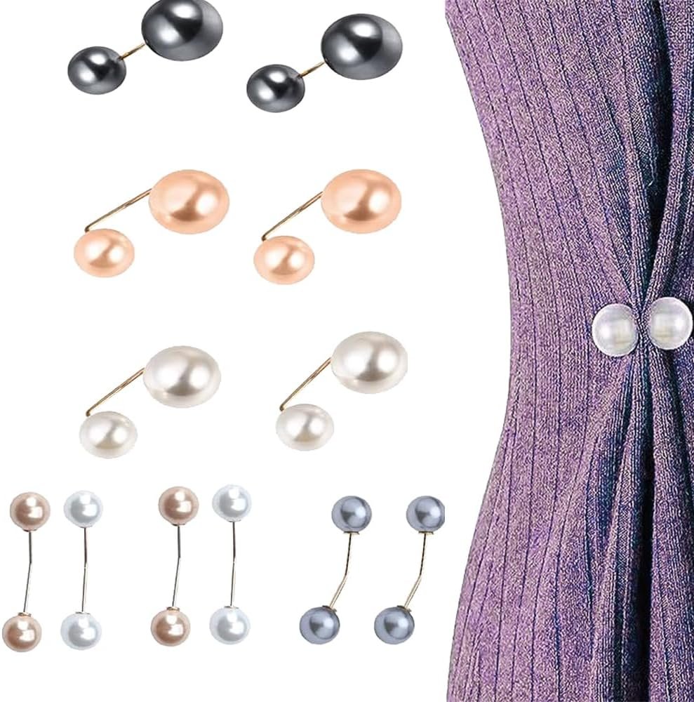 Lot de 12 broches de perles à clip pour collier et perles cardigan